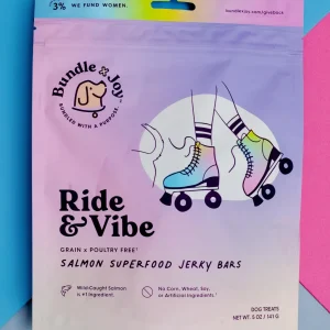 Ride & Vibe Salmon Superfood Jerky Dog Treats (Made in the USA)