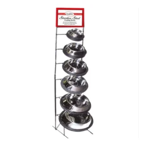 Omni Pet Non-Tip Stainless Steel Dog Bowl Display 36 Pc