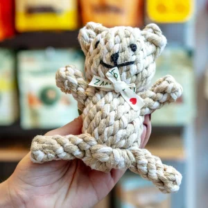 Coffee Bear Rope Dog Toy