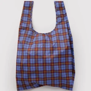 Standard Baggu Reusable Bag in Blue Tartan