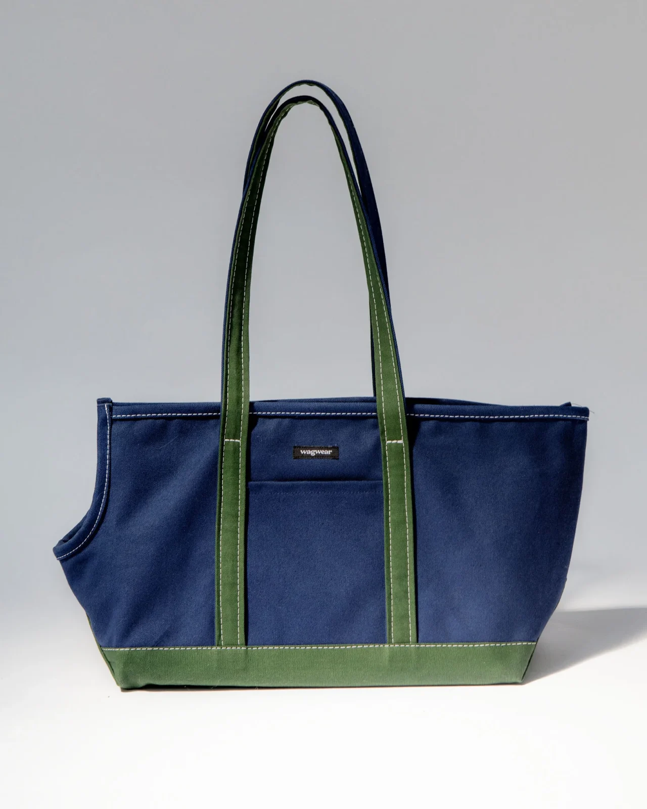 Boat Canvas Dog Tote in Navy and Olive (Dog & Co. Exclusive - Made in the USA) <> - Image 2