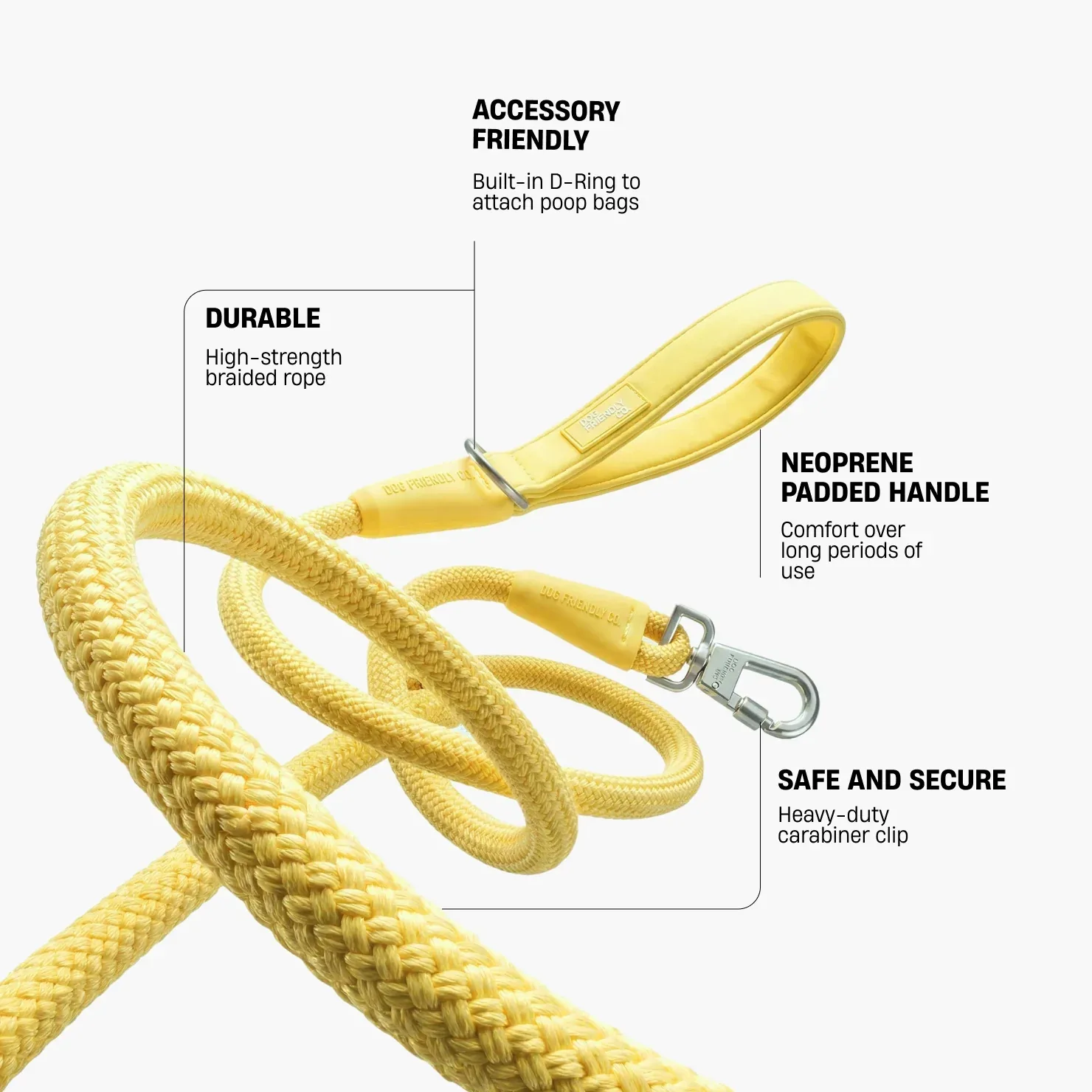 Rope Dog Leash - Yellow - Image 2