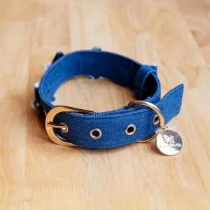 Denim Bow Collar for Dogs (Made in the USA)