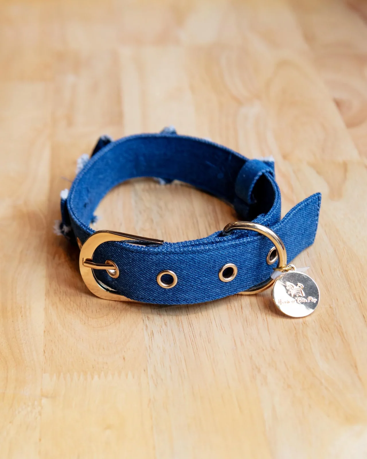 Denim Bow Collar for Dogs (Made in the USA)