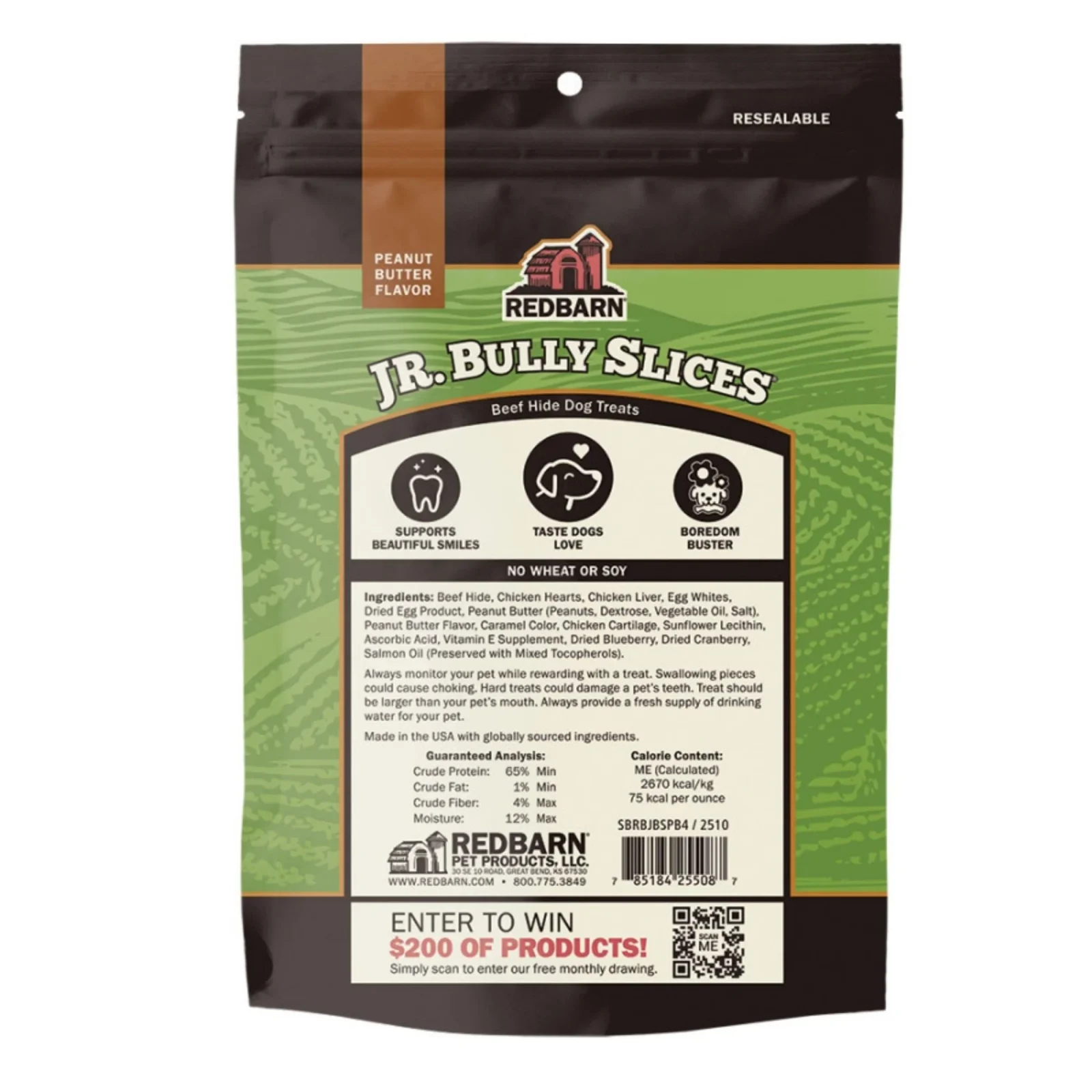 Redbarn Jr. Bully Slices Dog Treats Peanut Butter 4oz - Image 2