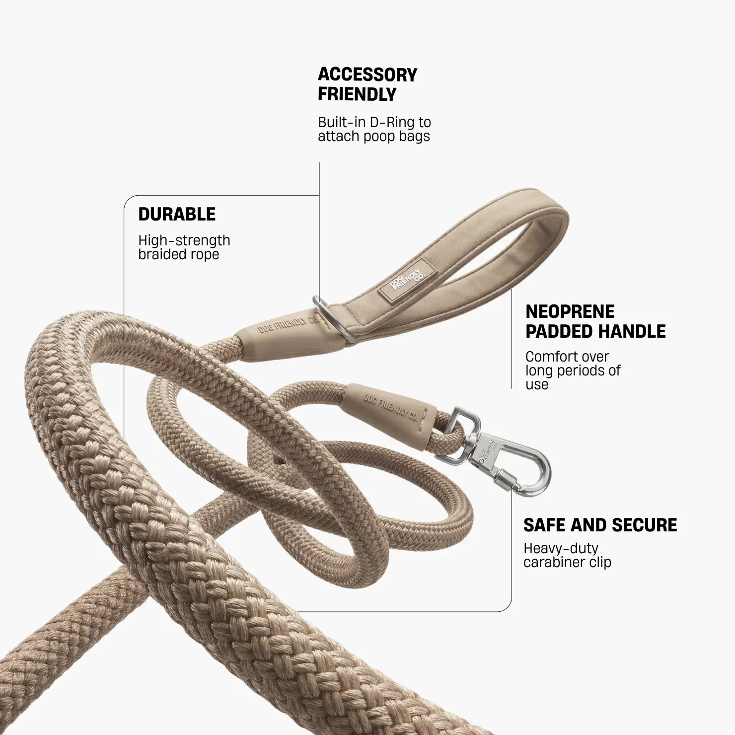 Rope Dog Leash - Brown - Image 2