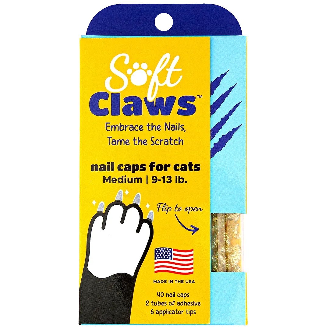 Gold Sparkle Feline Medium Nail Caps by Soft Claws - Image 2