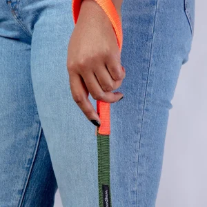 Nylon Dog Leash in Olive & Neon Orange (Made in the USA)