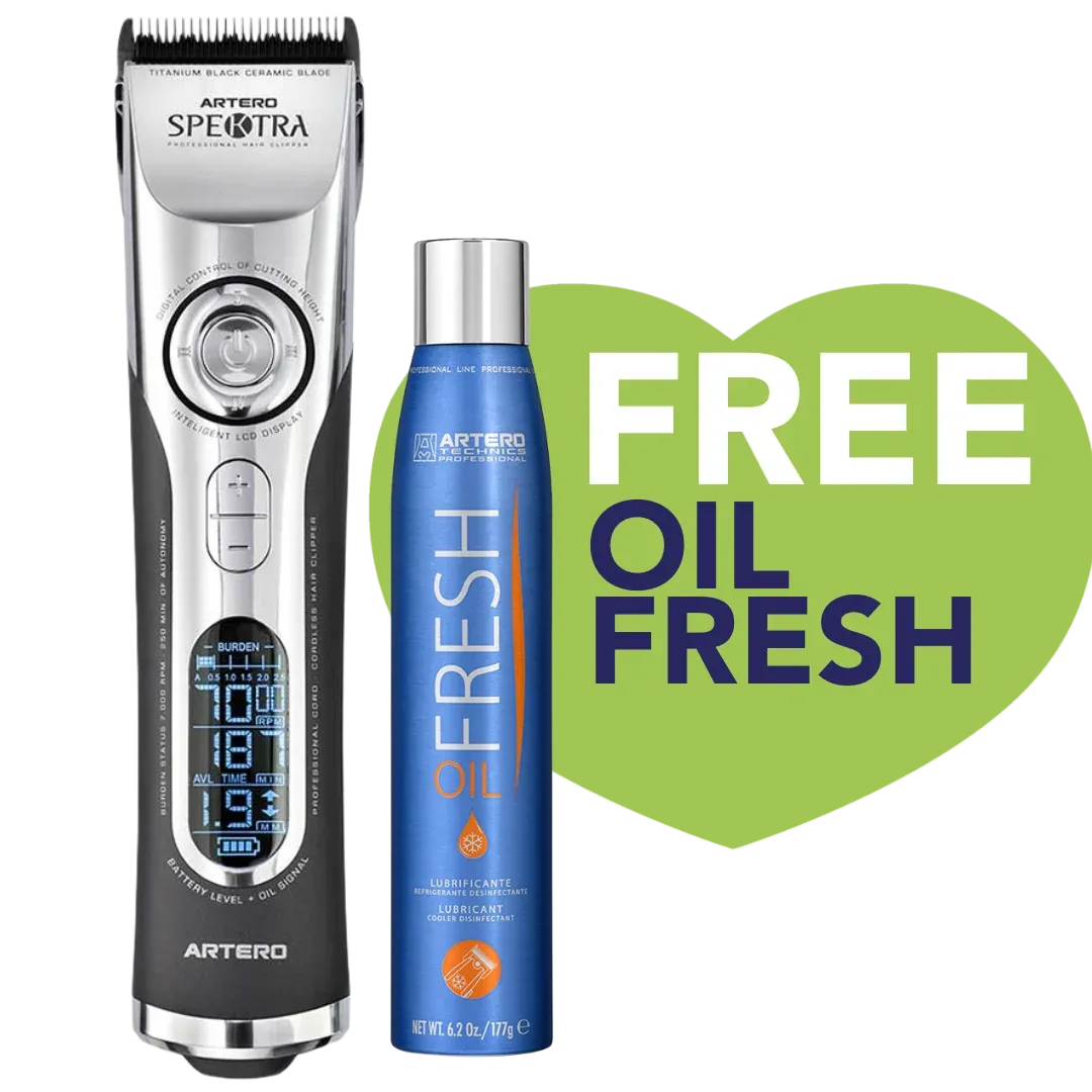 Spektra Cordless Digital Clipper with Free Oil Fresh by Artero