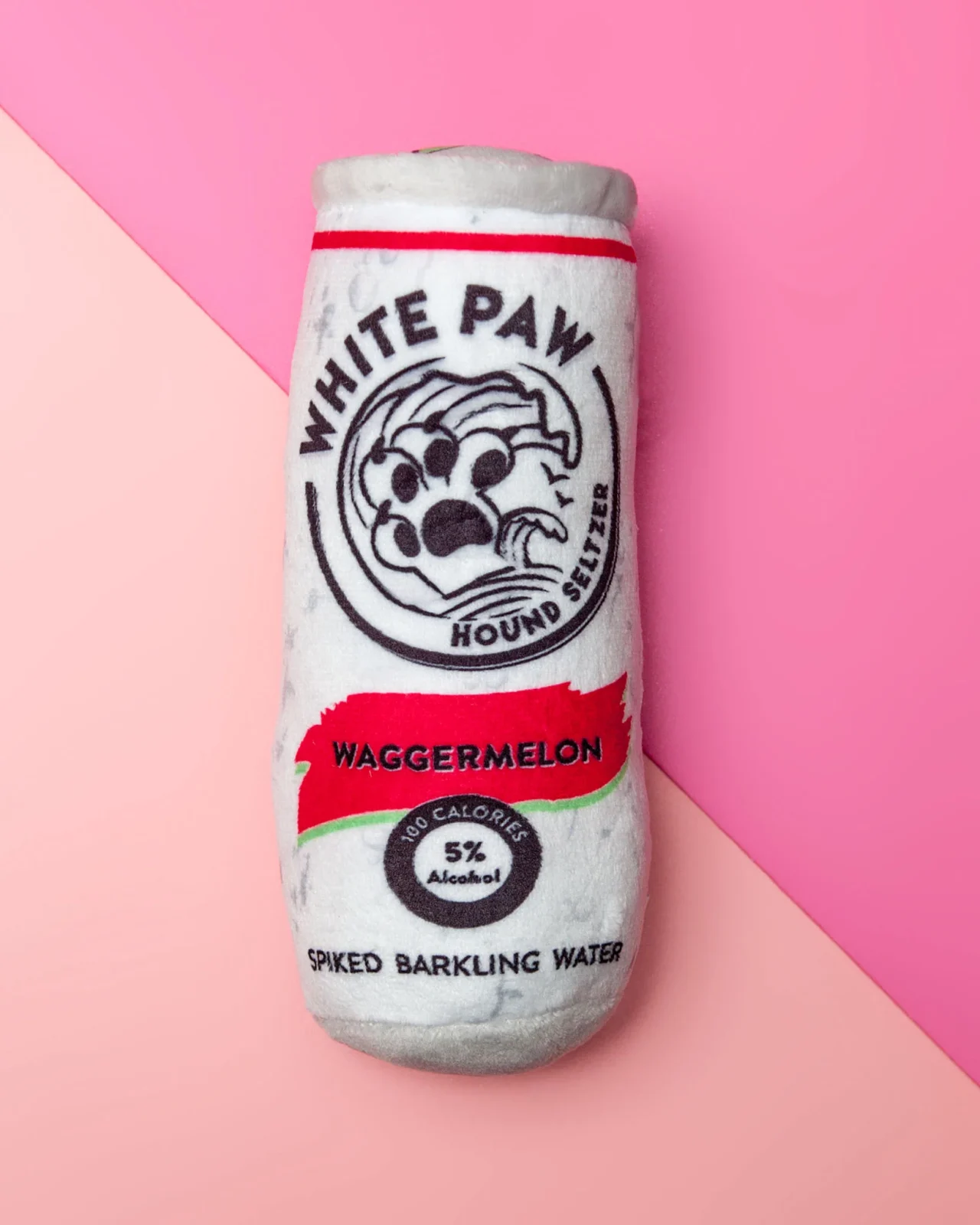 White Paw Hound Seltzer Plush Dog Toy in Waggermelon