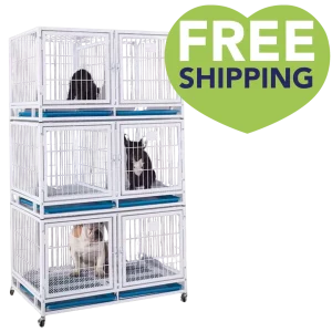 Coated White Wire Cage Bank - 6 small / 3 large by PetStore.Direct