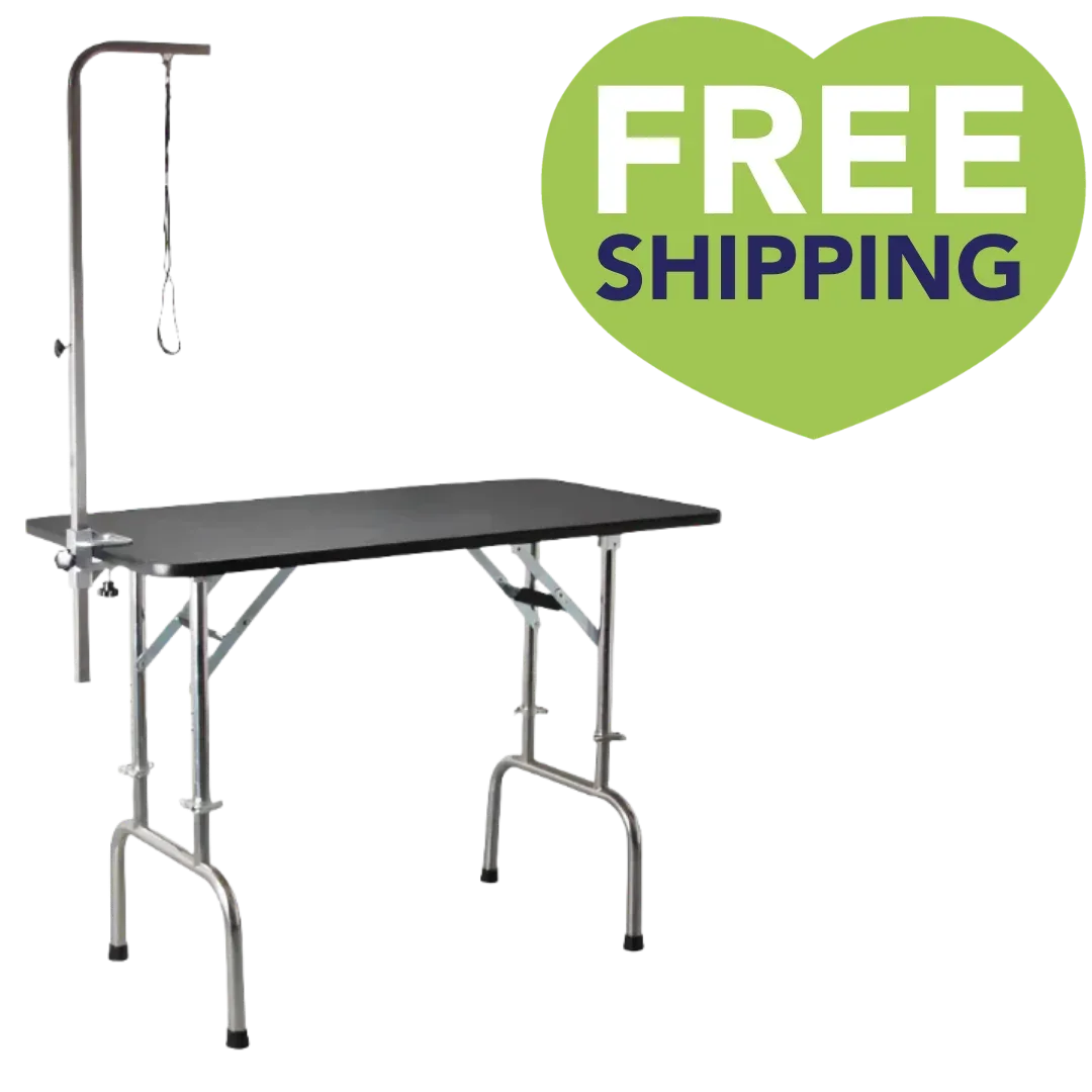 48" Adjustable Height Folding Table with Arm and Clamp by PetStore.Direct