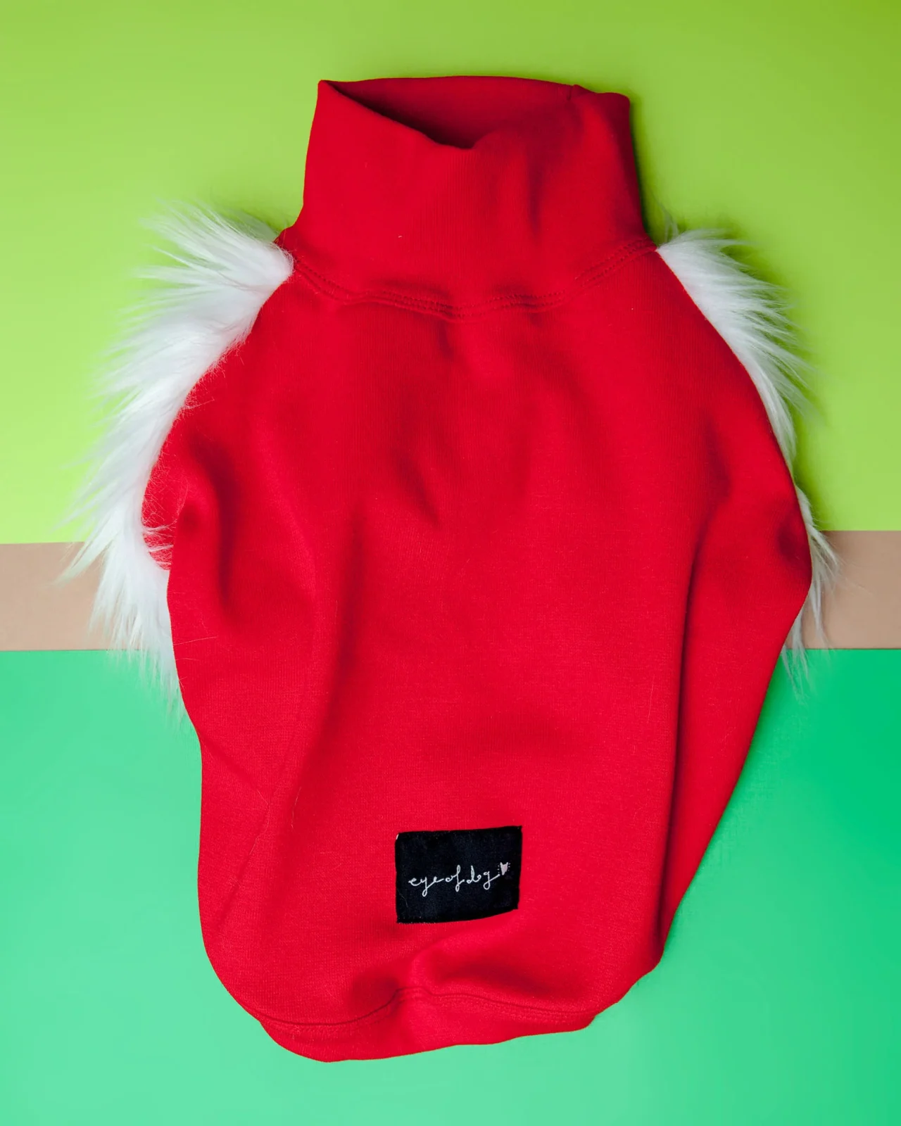 Red & White Faux Fur Dog Top (CLEARANCE)