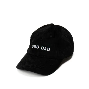 Black Corduroy Dog Dad Hat