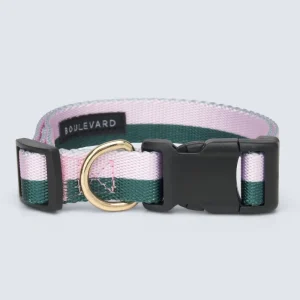 Hunter + Blush Stripe Adjustable Dog Collar (FINAL SALE)
