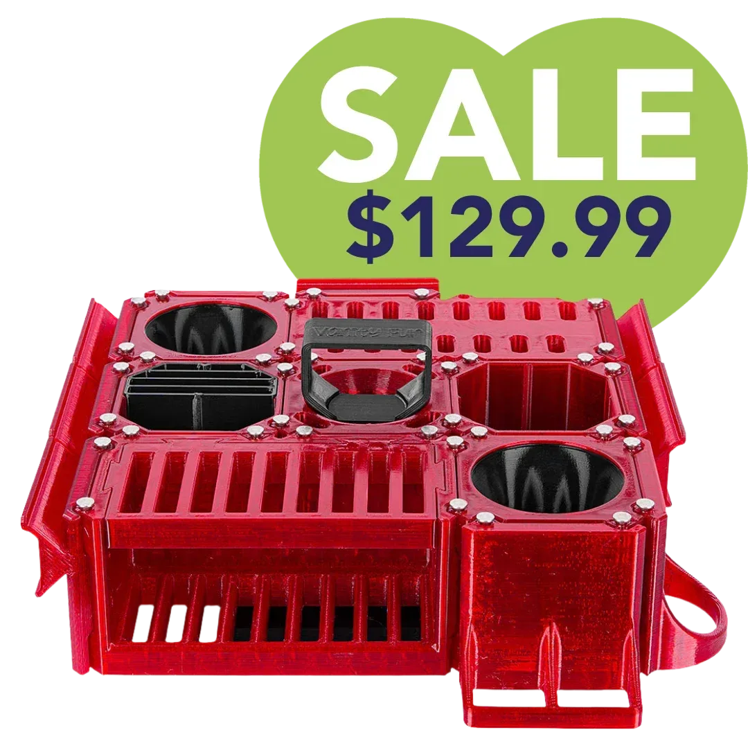 Custom Cube Tool Caddy Jolly Red by Vanity Fur