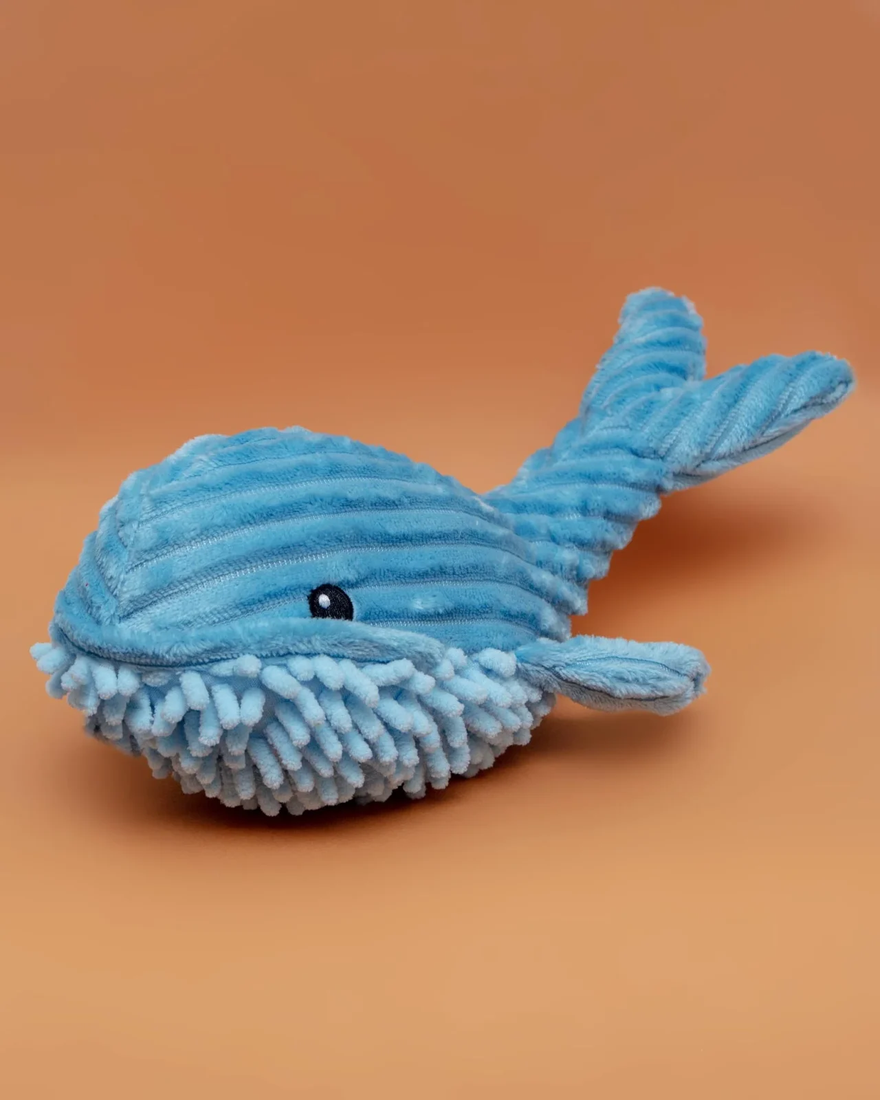 Blue Bay Whale Squeaky Push Dog Toy (FINAL SALE)