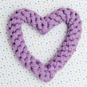 Heart Rope Toy in Purple (7")