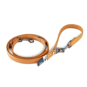 Apple Leather Adjustable Dog Leash In Brown