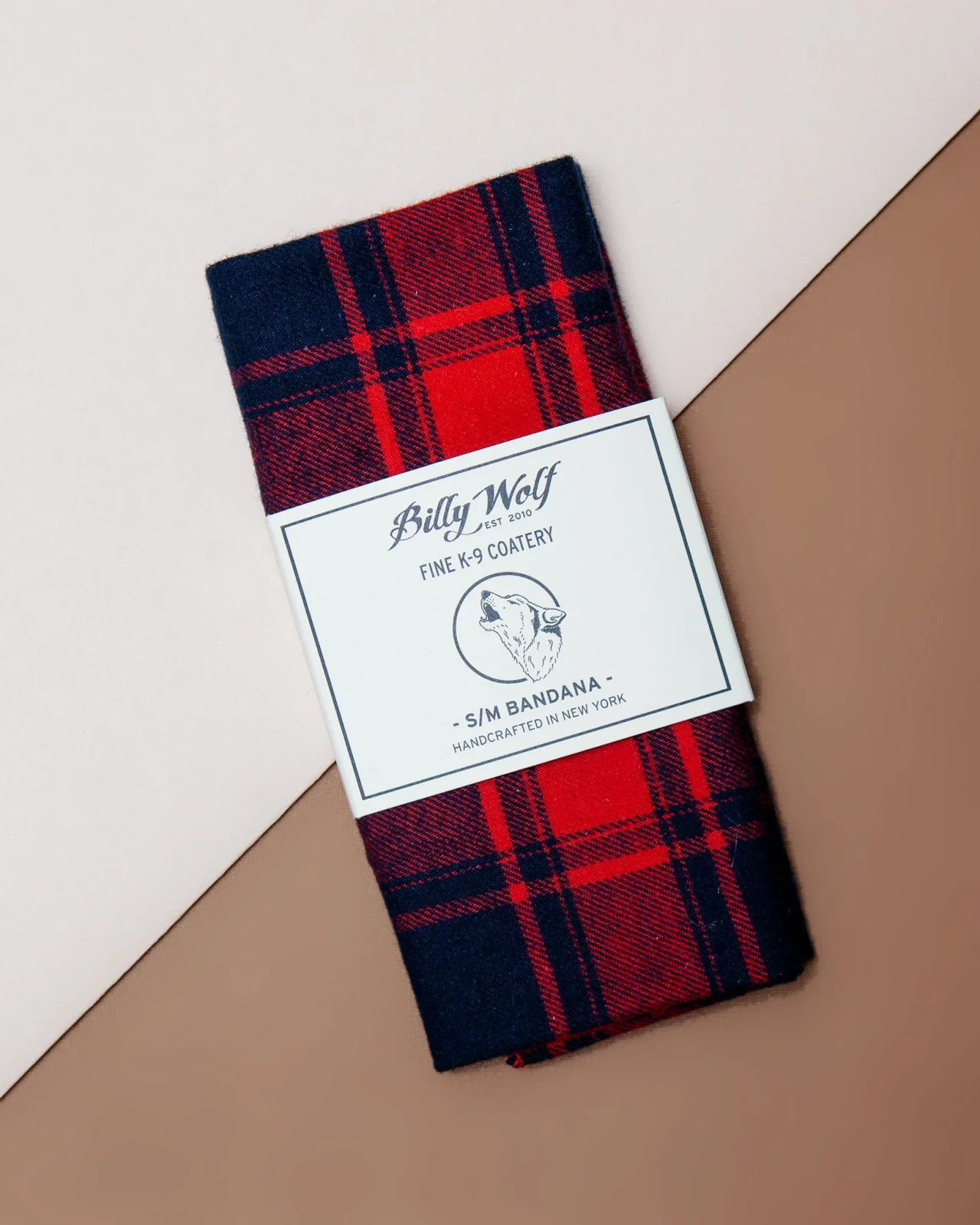 Charley Red & Navy Plaid Flannel Dog Bandana <>