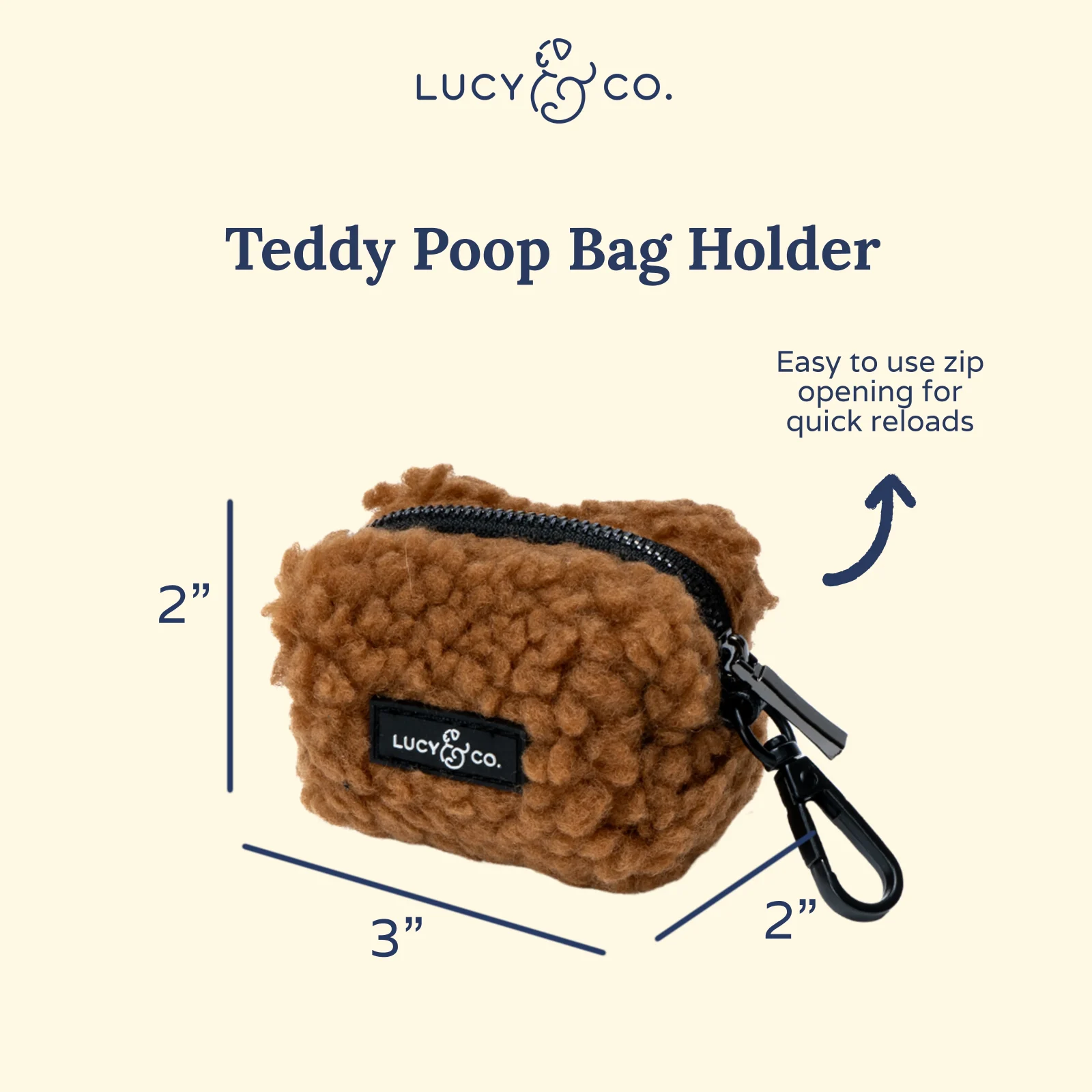 Cinnamon Teddy Poop Bag Holder - Image 2