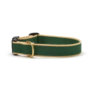 Color Market Bamboo Dog Collar in Forest & Tan (Made in the USA)