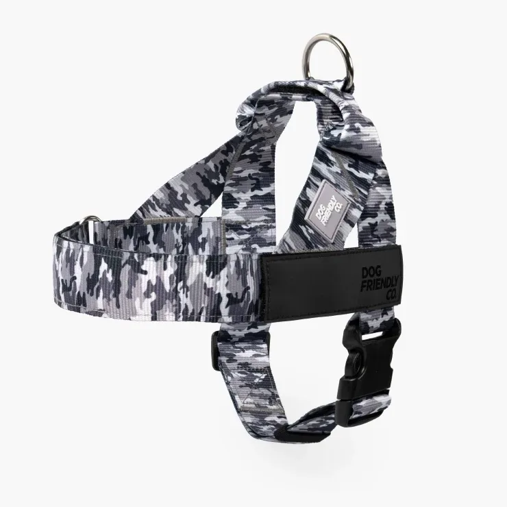 Personalised Dog Harness - Grey Camo