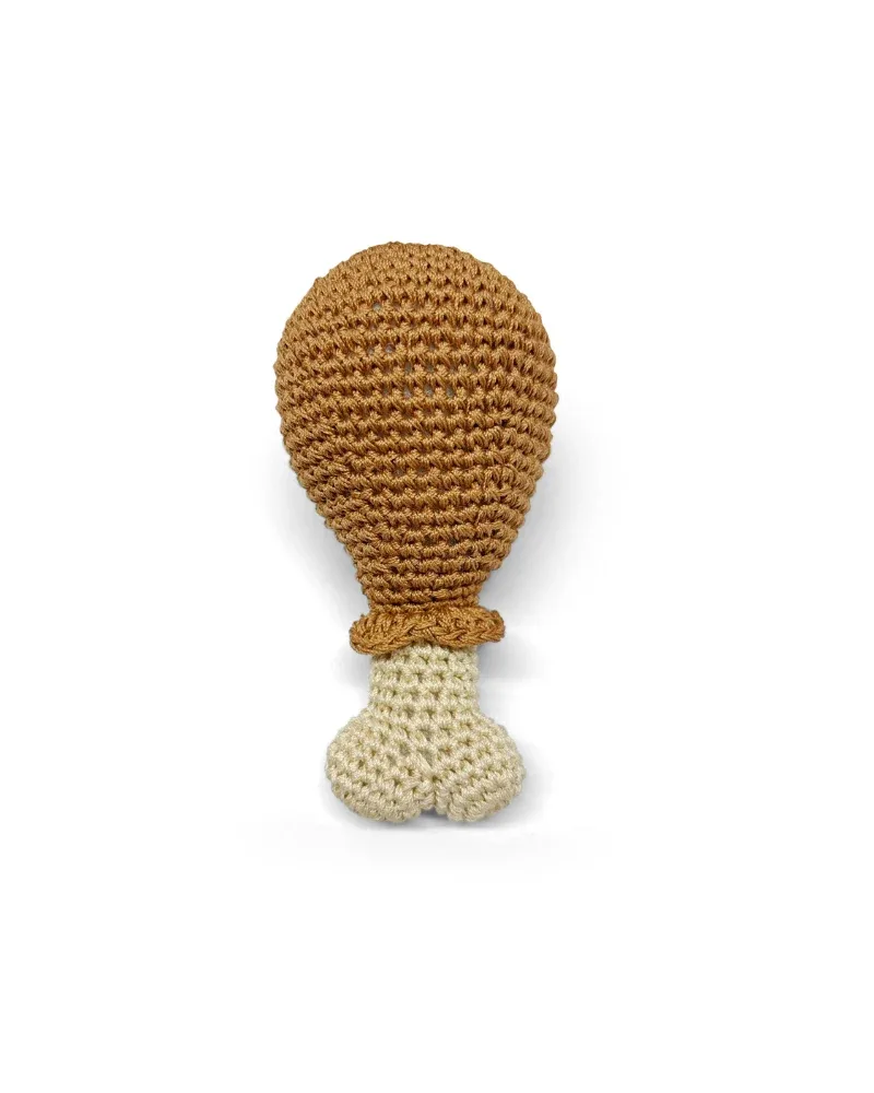 Chicken Leg Squeaky Knit Dog Toy