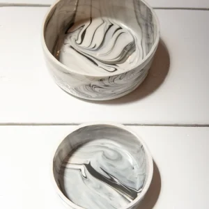 Handmade Ceramic Stormy Dog Bowl (Made in the USA)