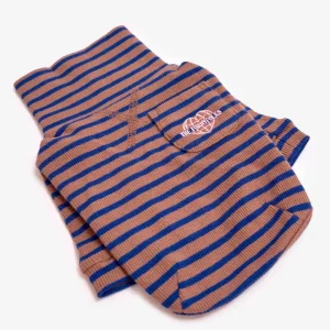 Stripe Dog Tee in Cobalt + Brown (FINAL SALE)