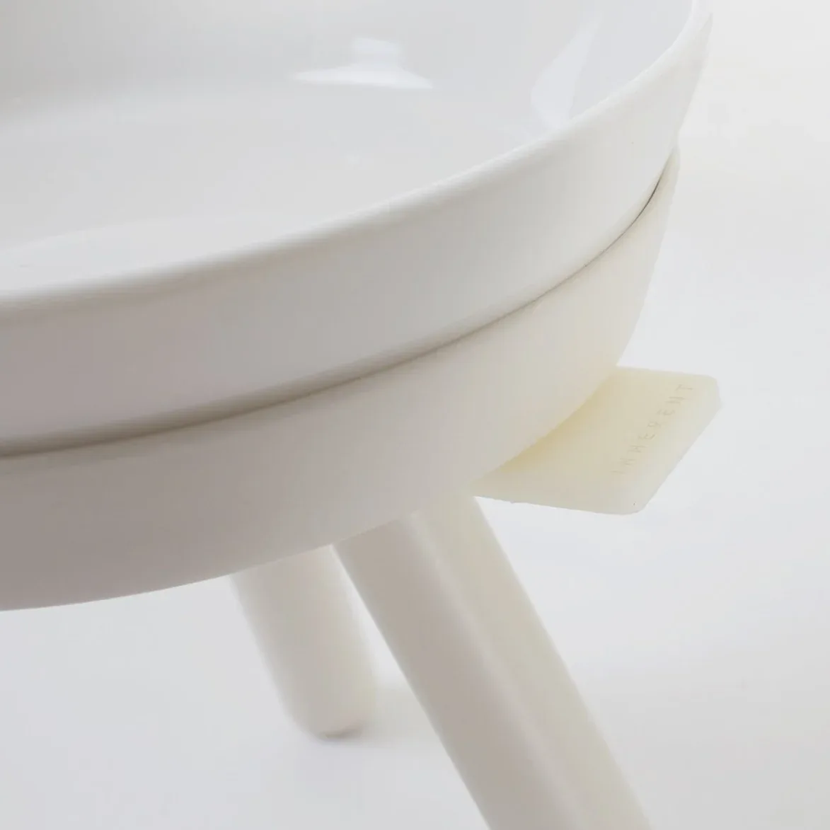 Elevated Oreo Ceramic Dog Bowl + Stand in White (Short) - Image 2