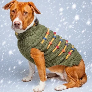 Christmas Tree Hand Knit Dog Sweater