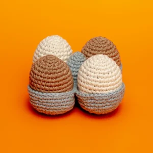 Cotton Crochet Egg Squeaky Toy for Dogs (FINAL SALE)