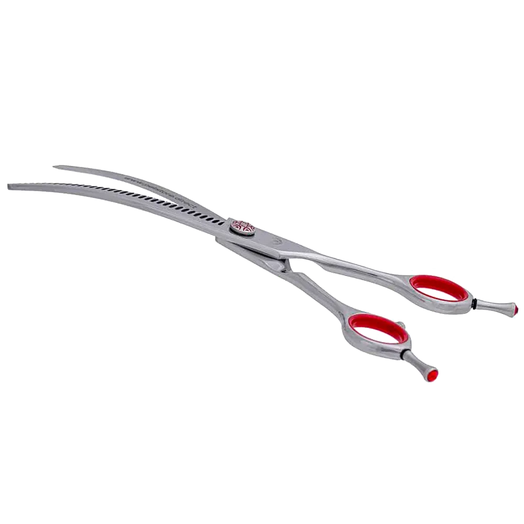 7.0" 35T Curved Red Chunker Shears by PetStore.Direct - Image 2