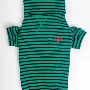 Stripe Dog Tee in Green & Navy (FINAL SALE)