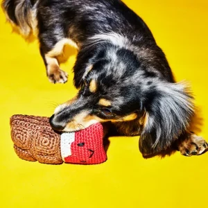 Cotton Crochet Chocolate Squeaky Dog Toy