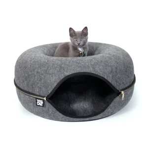 Travel Cat® Donut-Shaped Cat Hideaway Cave & Scratcher Cat Bed, Made With Claw-Resistant Felt