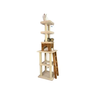 Armarkat 84-in Rope Swing, Ladder & Condo, Real Wood Cat Tree, Beige