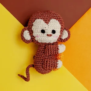 Monkey Squeaky Knit Dog Toy