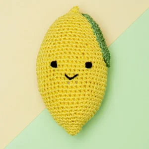 Lemon Organic Cotton Knit Dog Toy