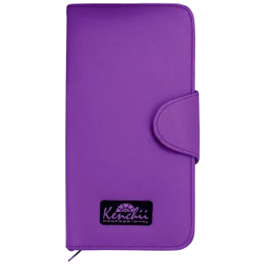 Faux Leather 5-Shear Zipper Case Purple by Kenchii