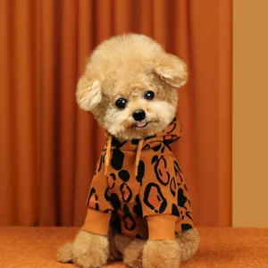 Animal Print Dog Hoodie in Brown (FINAL SALE)
