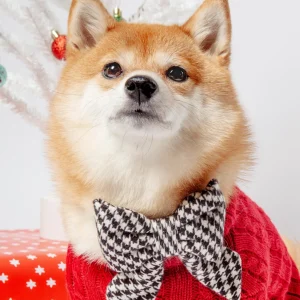 Houndstooth Flannel Lady Dog Bow