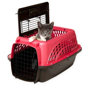 Petmate 2 Door Top Load Dog Kennel Pearl Honey Rose/ Coffee Grounds 19in