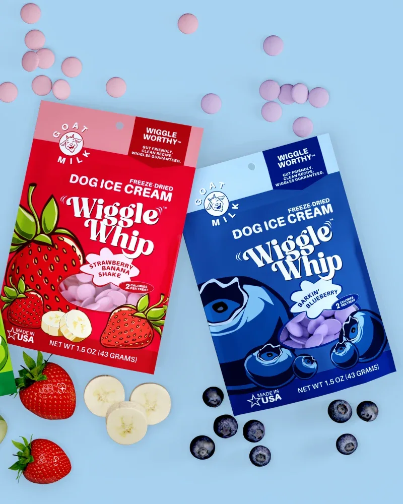 Wiggle Whip Freeze-Dried Ice Cream Dog Treats (Made in the USA)