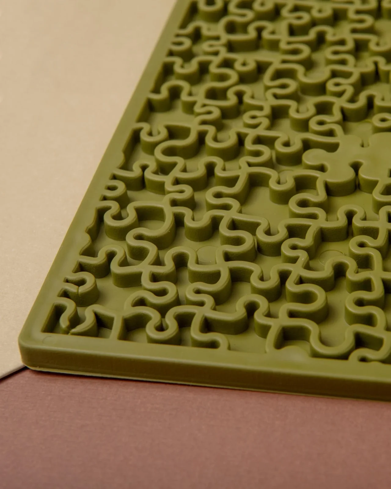 Jigsaw Design Dog Lick Mat in Green (Made in the USA) - Image 2