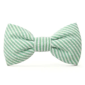 Green Seersucker Dog Bow Tie (FINAL SALE)