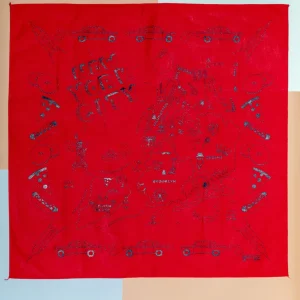 NYC Map Bandana in Red (Made in the USA) <>