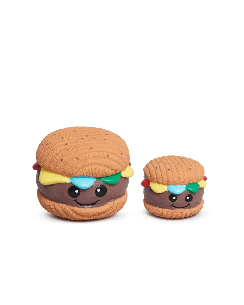 Big Buns Hamburger Latex Dog Ball Toy