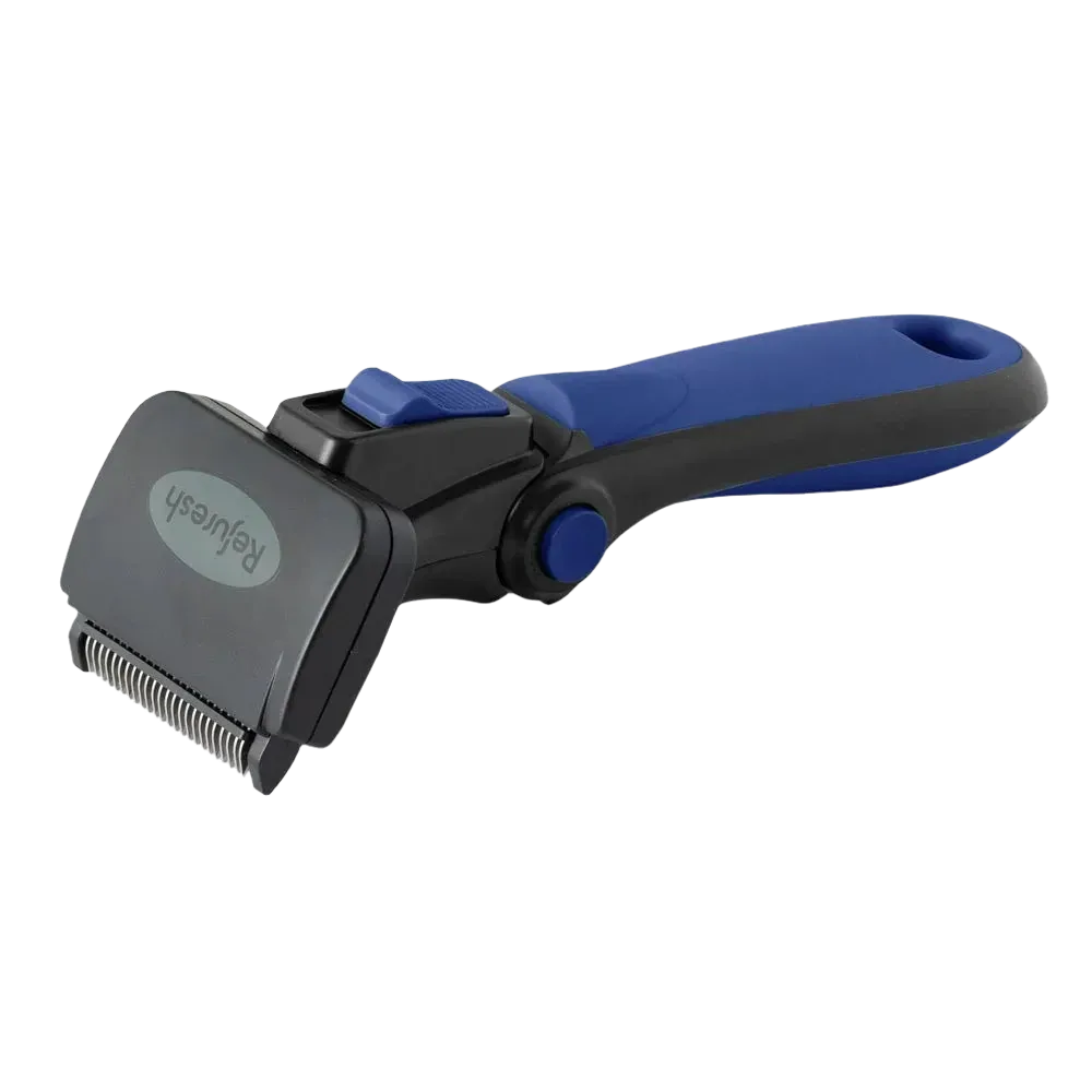Small Deshedding Tool Blue For Long Coat Dogs by Refuresh